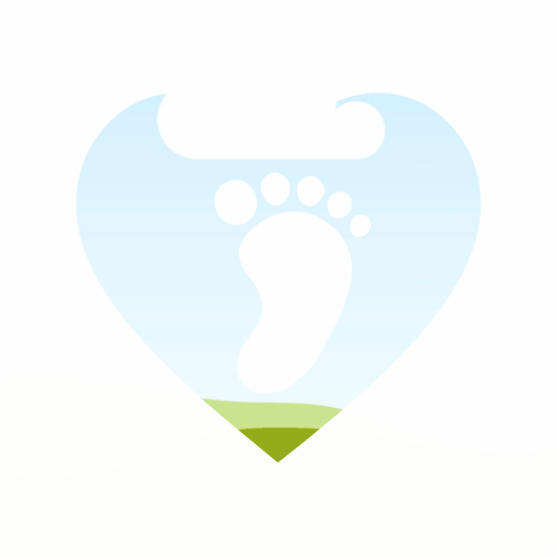 Baby footprint heart shape ready to use as a photo frame