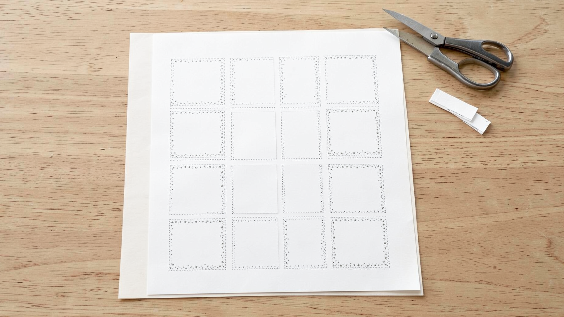 A printable sheet of gift tags with decorative dotted borders