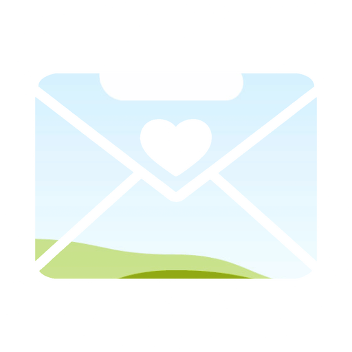 Envelope-shaped frame made with a frame app
