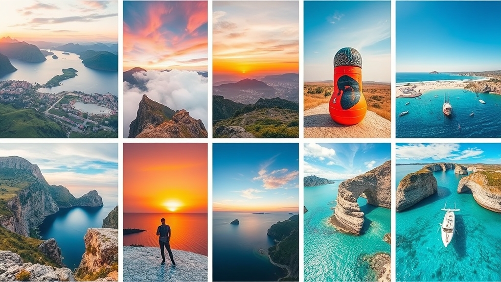 A vibrant photo collage grid — the look these Canva apps help you build