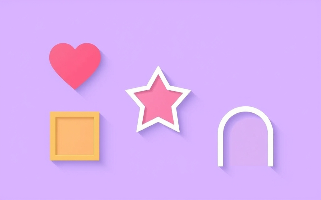Custom-shaped photo frames — heart, star, square, and arch — made with Canva frame maker apps