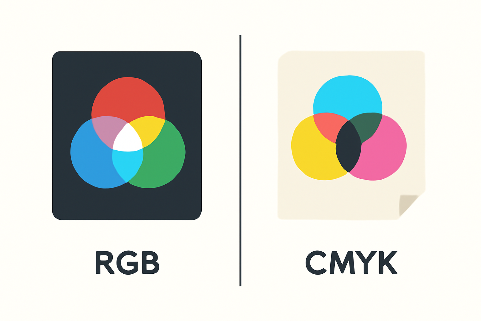 RGB light versus CMYK ink