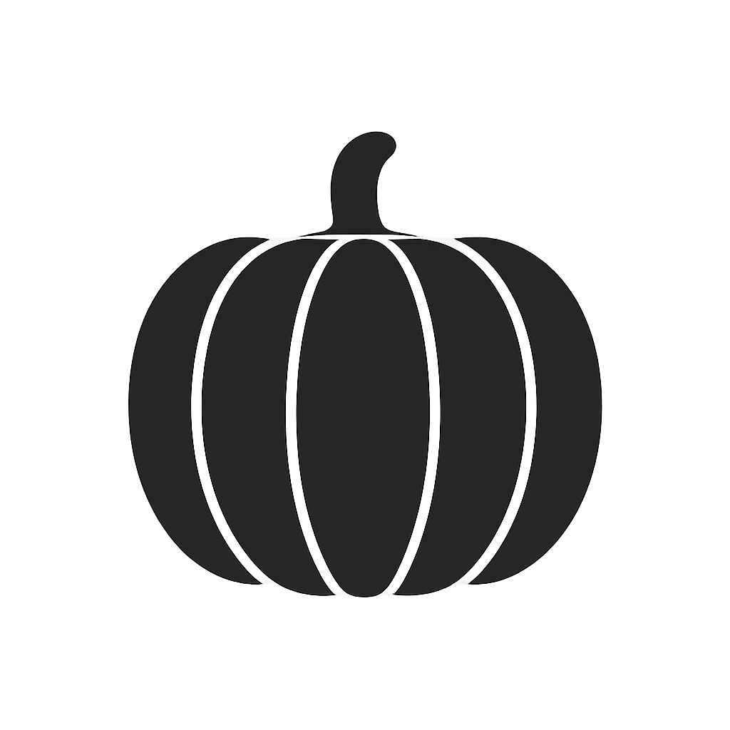 Before: a plain black pumpkin silhouette, the shape the generator starts from