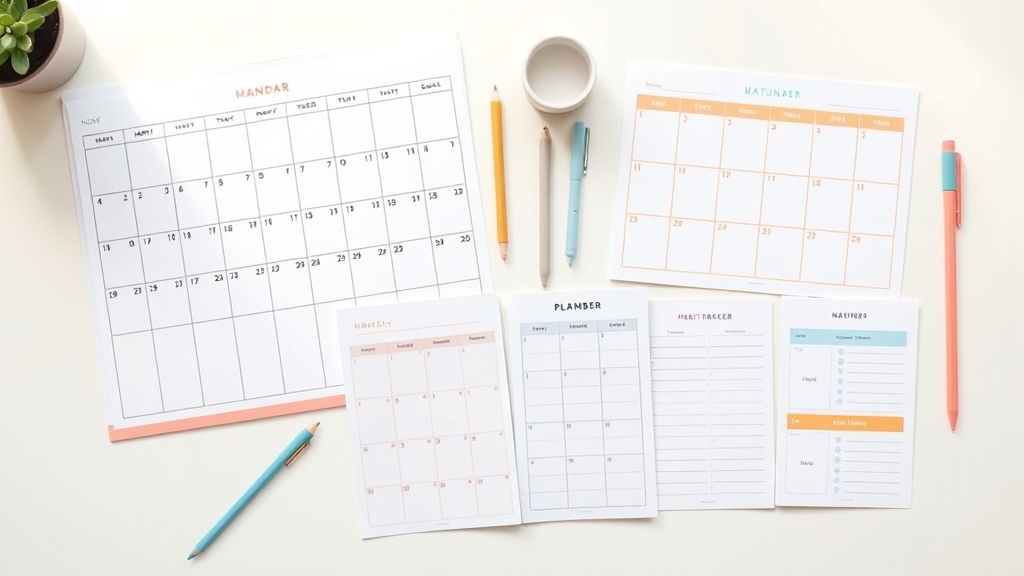 Different calendar and planner layouts made in Canva
