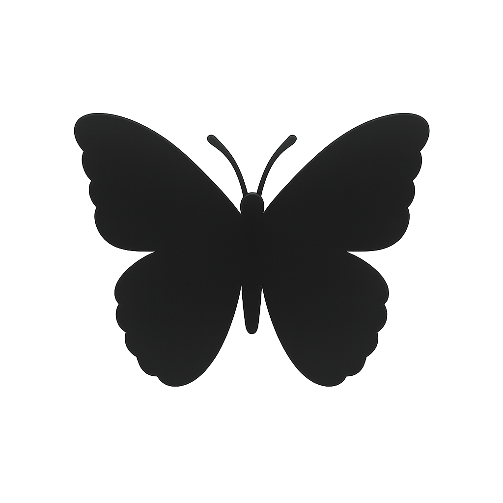 Plain butterfly silhouette before it is split into mosaic pieces