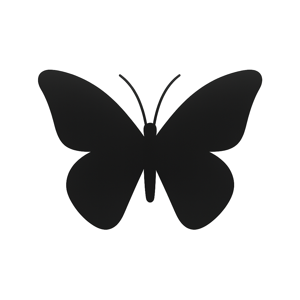 Before: the plain black butterfly silhouette QrdyCraft starts from