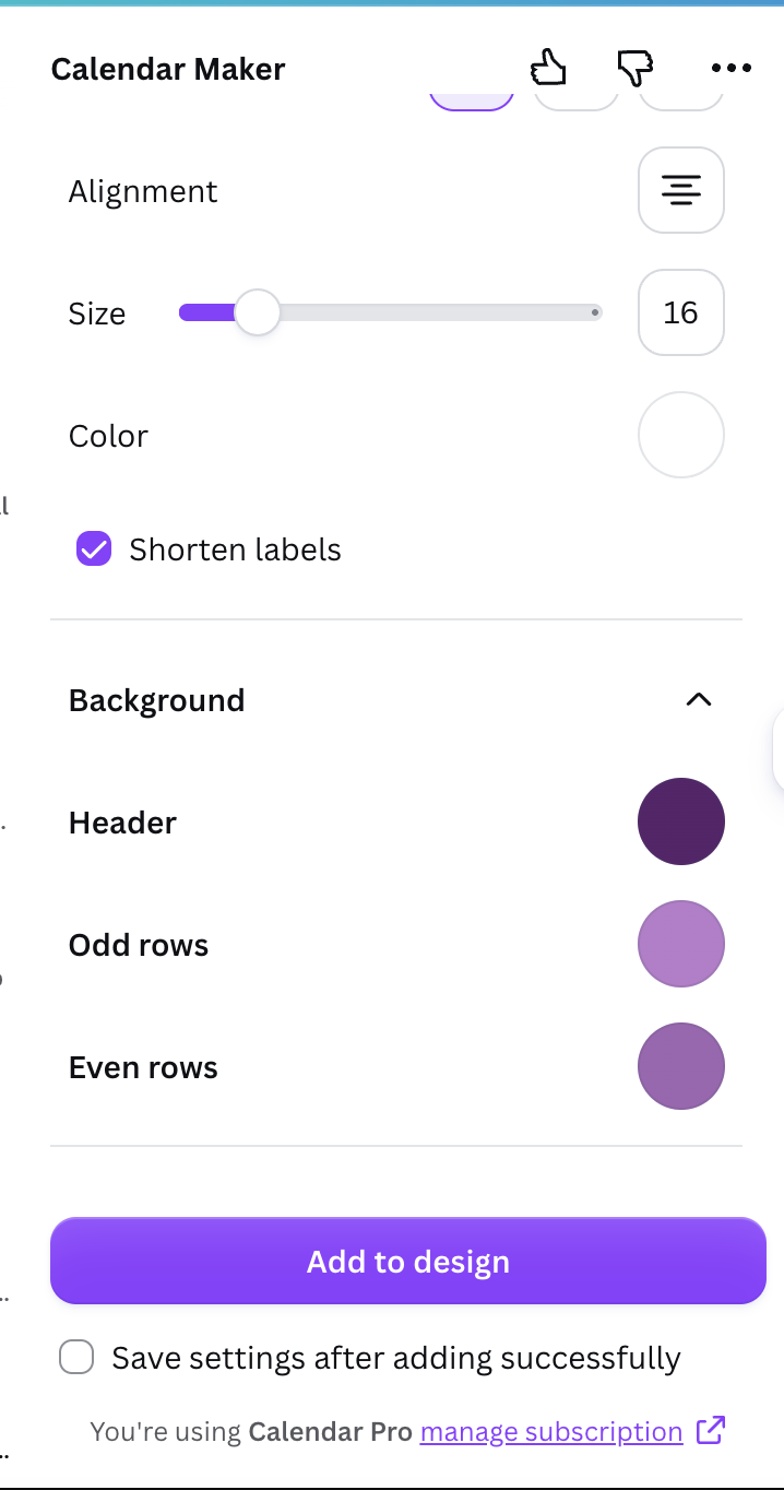 A weekly schedule built on the Calendar Maker Week tab