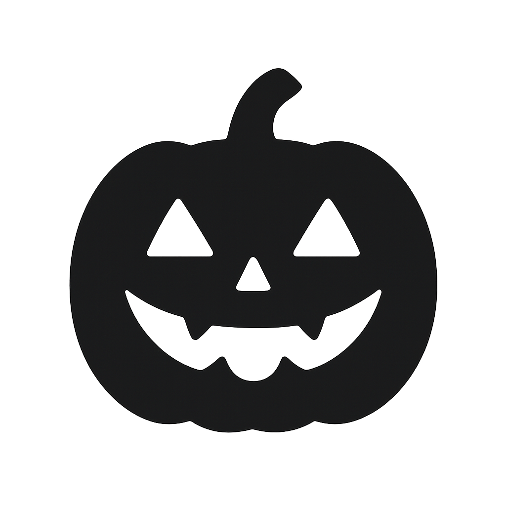 Plain black pumpkin silhouette before it is split into mosaic pieces