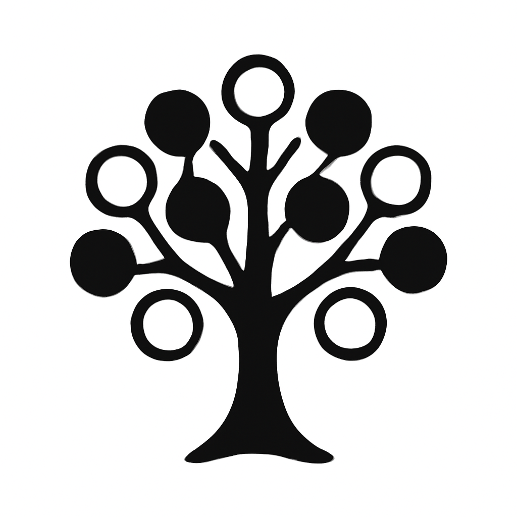 A black tree silhouette on a transparent background — the kind of source image that converts into a clean frame