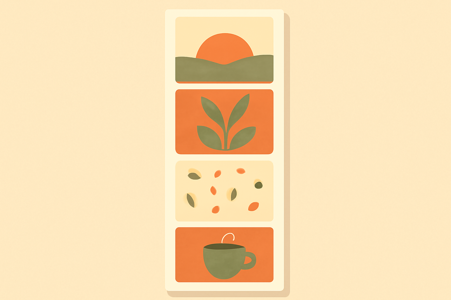 A vertical four-cell photo booth strip