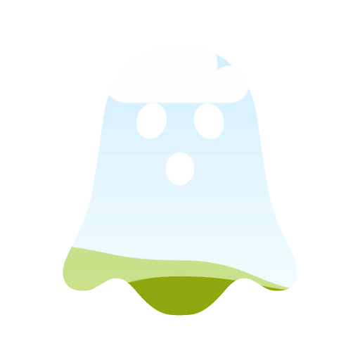 A ghost-shaped photo frame silhouette with a wavy bottom edge