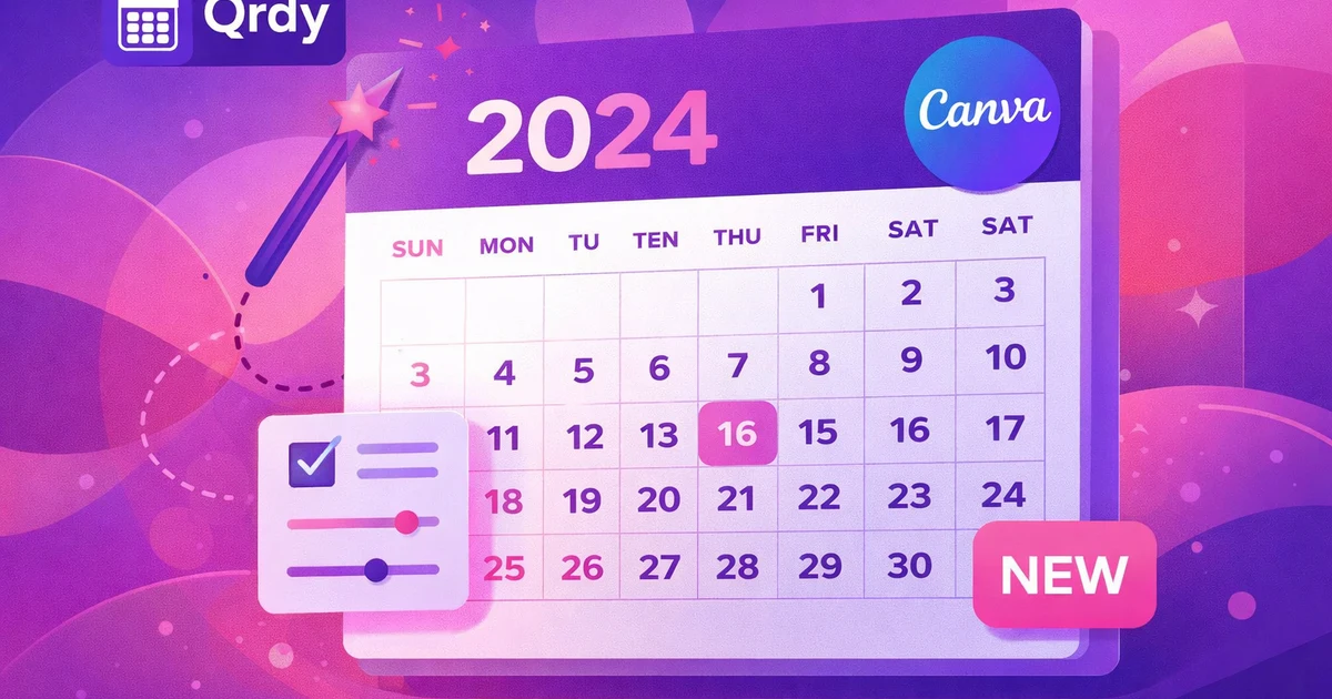 Create a 2024 wall calendar in Canva in minutes — Qrdy blog