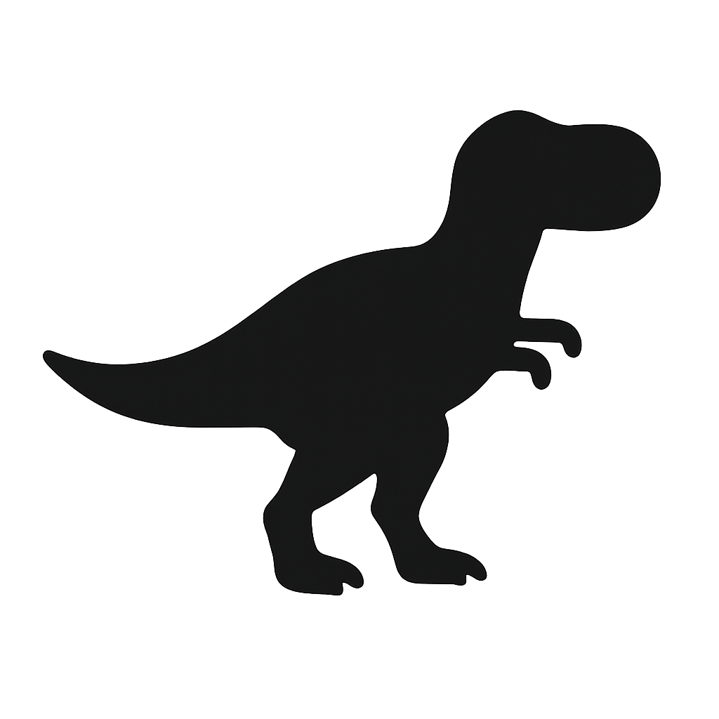 Plain black T-Rex silhouette before it is divided into mosaic pieces