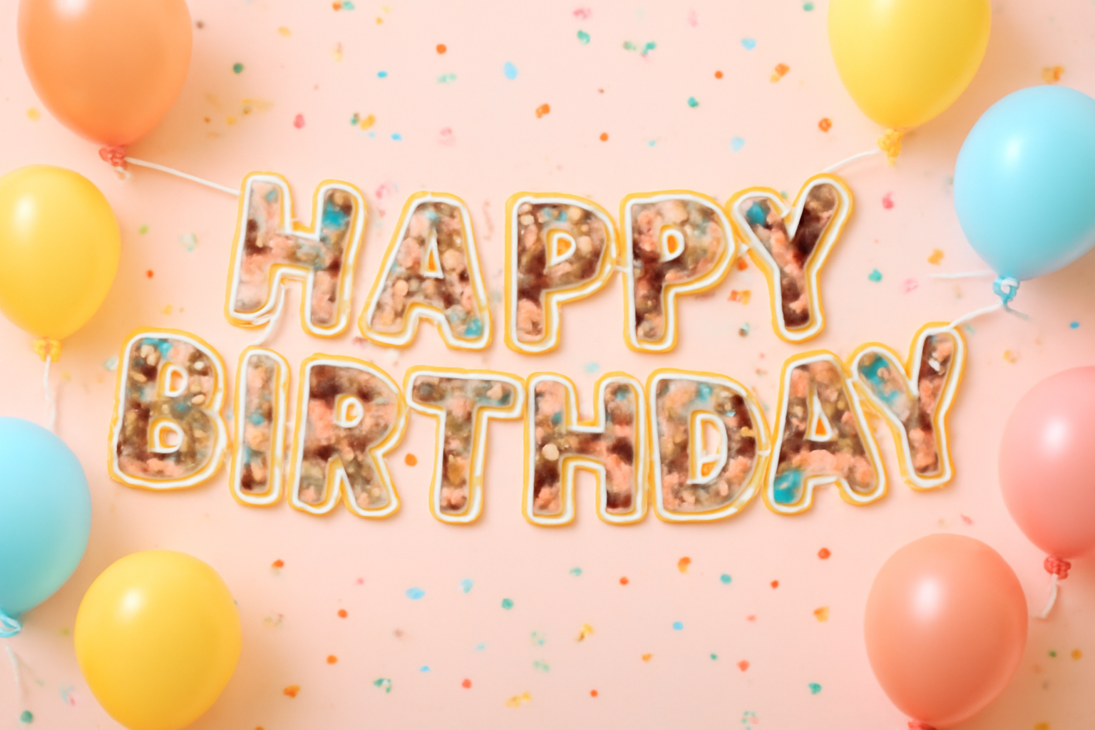 Birthday banner letters filled with photos