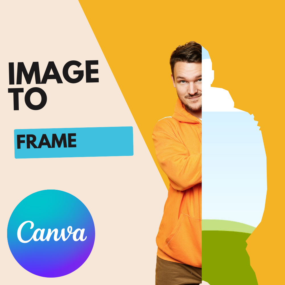 Custom shaped frame with a photo inside, made in Canva