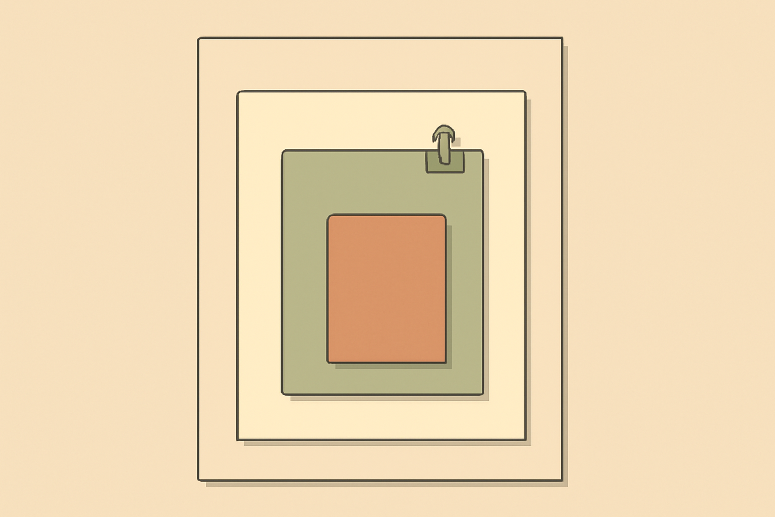 Nested paper sizes for calendars, from a large wall sheet down to a small desk card