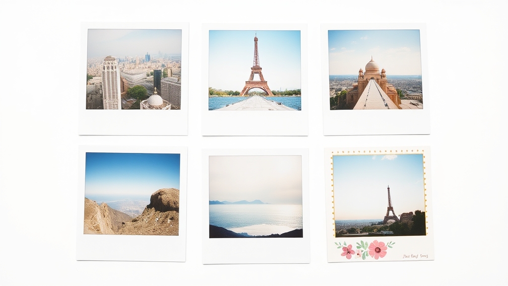 Grid of photos each with a different colored decorative border