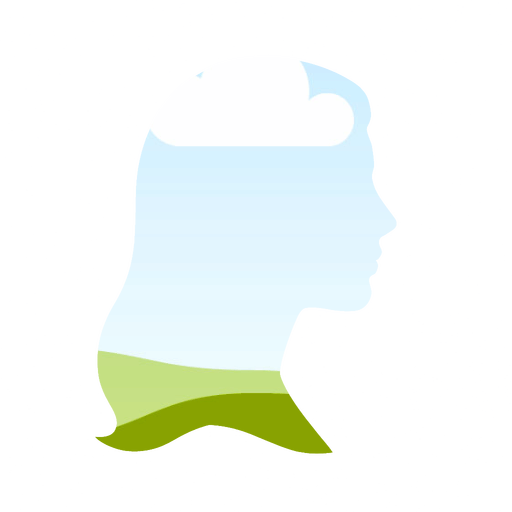 Woman's side-profile silhouette filled with a landscape scene