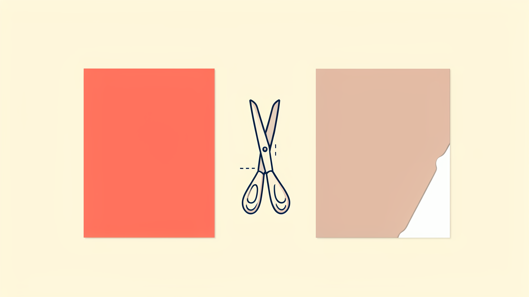 Two printed cards side by side: one trimmed perfectly with colour to the edge, one with a white sliver along the edge from a misaligned cut