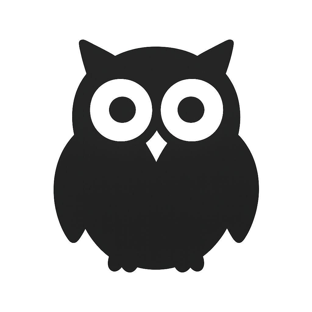 Plain owl silhouette before any pieces are placed
