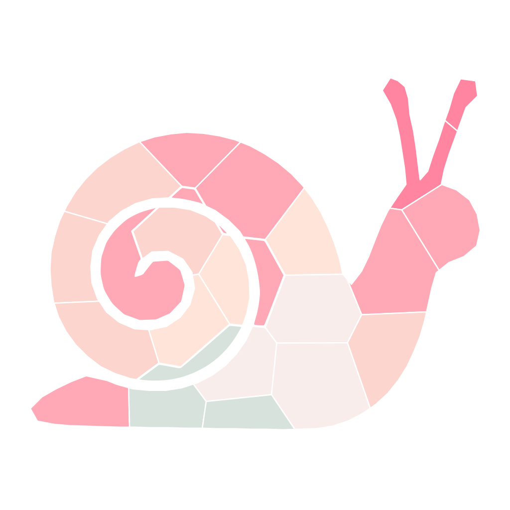 Easy 25-piece snail mosaic in a candy palette for younger children